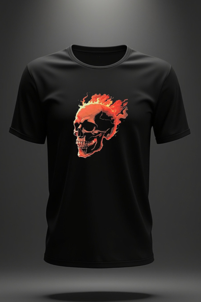 Inferno Reaper Skull – Drop Shoulder Printed Tee